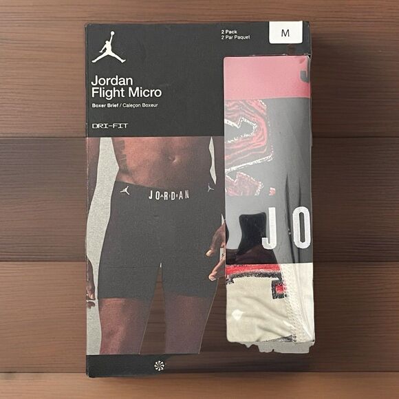 Jordan Flight Micro Boxer Briefs Mens Medium DRI-FIT 2 Pack - Picture 1 of 9
